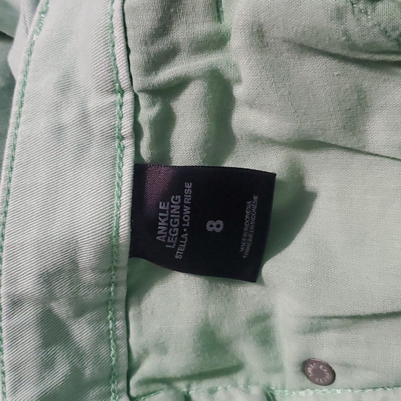 ♥️ EXPRESS ANKLE LEGGINGS JEANS stretch skinny ment green size 8 - Picture 6 of 7